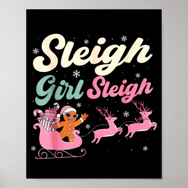 Affiche Gingerbread Sleigh Girl Nk Funny Christmas Women G (Devant)