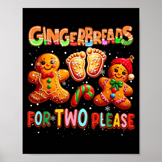Affiche Gingerbreads For Two Please Christmas Pregnancy An (Devant)