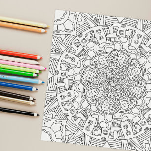 Affiche Gingerbreads Joyeux : Page de coloriage détaillée