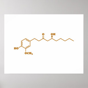 Affiche Gingerol Molecule formule chimique