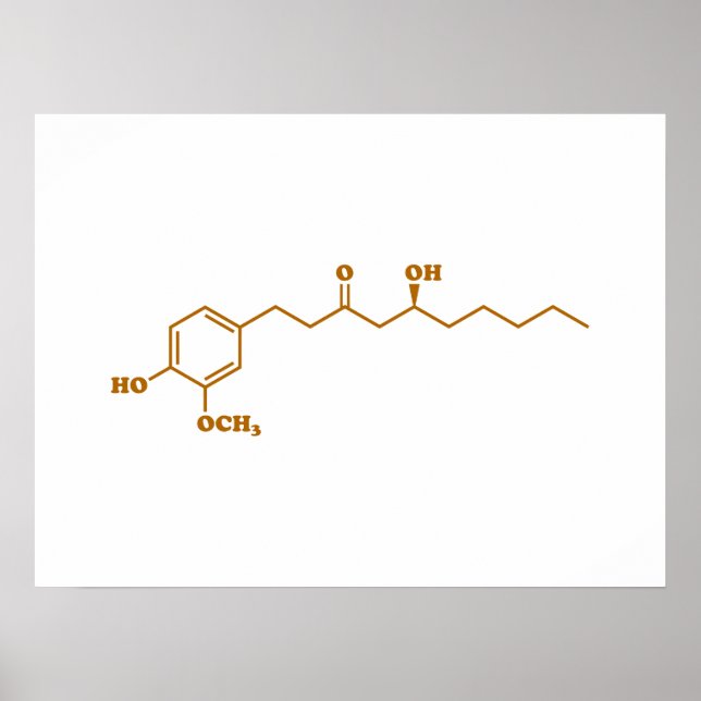 Affiche Gingerol Molecule formule chimique (Devant)