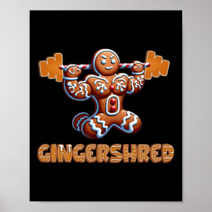 Affiche Gingersher Funny Gingerbread Homme Gym Bodybuildin