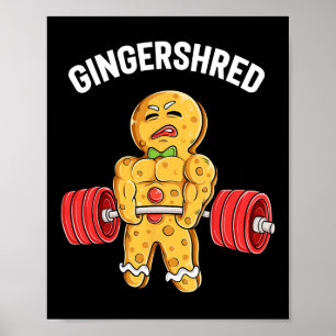 Affiche Gingersher Funny Gingerbread Homme Gym Bodybuildin