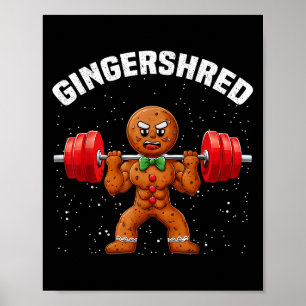 Affiche Gingersher Funny Gingerbread Homme Gym Bodybuildin