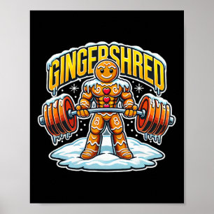 Affiche Gingersher Funny Gingerbread Homme Gym Bodybuildin