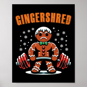 Affiche Gingersher Funny Gingerbread Homme Gym Bodybuildin