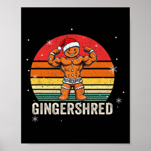 Affiche Gingersher Funny Gingerbread Homme Gym Bodybuildin