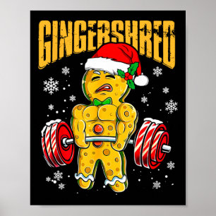 Affiche Gingersher Funny Gingerbread Homme Gym Bodybuildin
