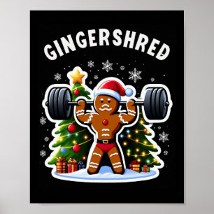 Affiche Gingersher Funny Gingerbread Homme Gym Bodybuildin