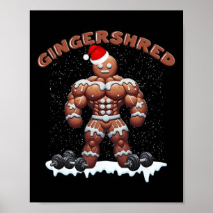 Affiche Gingersher Funny Gingerbread Homme Gym Bodybuildin