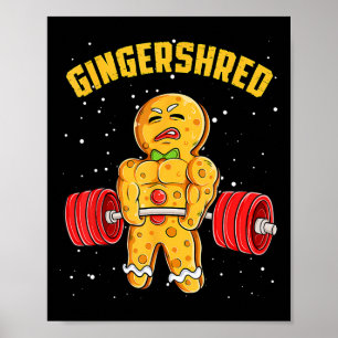 Affiche Gingersher Funny Gingerbread Homme Gym Bodybuildin