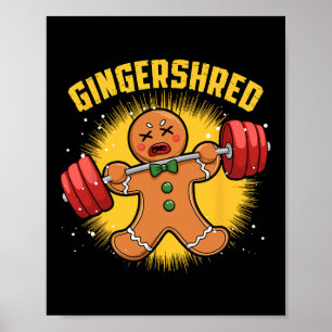 Affiche Gingersher Funny Gingerbread Homme Gym Bodybuildin