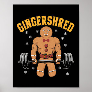 Affiche Gingersher Funny Gingerbread Homme Gym Bodybuildin