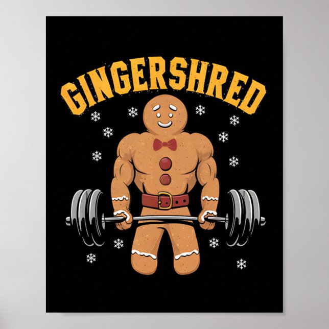 Affiche Gingersher Funny Gingerbread Homme Gym Bodybuildin (Devant)