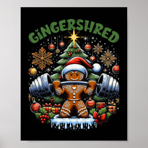 Affiche Gingersher Funny Gingerbread Homme Gym Bodybuildin