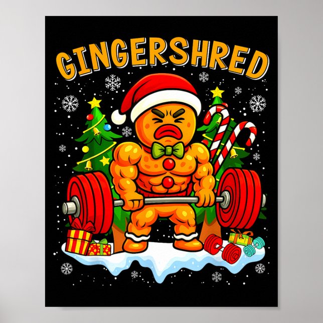 Affiche Gingershred Drôle Bonhomme en pain d'épices Gymnas (Devant)