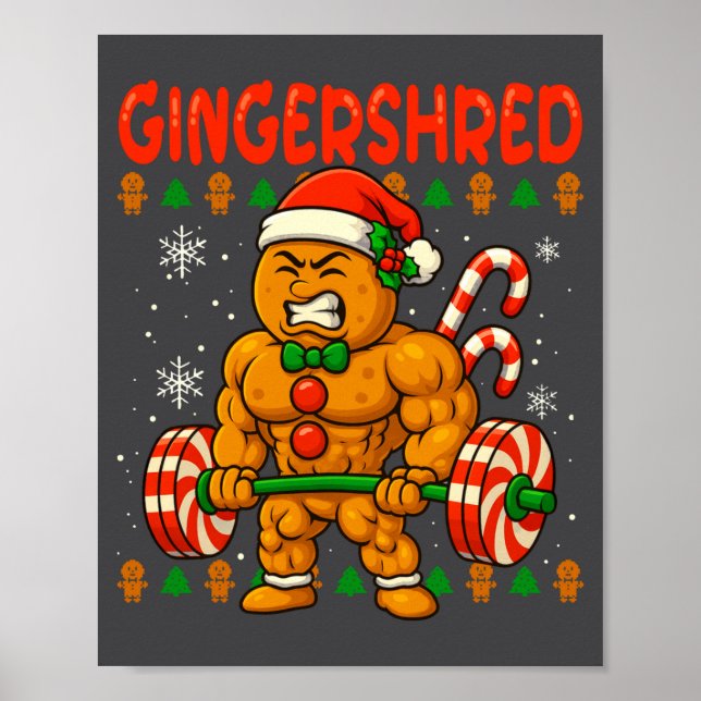 Affiche Gingershred Gingerbread Lifting Funny Christmas Gy (Devant)