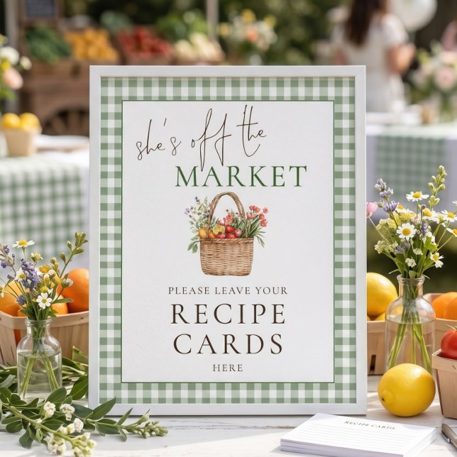 Affiche Gingham Elle est hors du Marché Panneau de Recette (Créateur téléchargé)