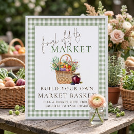 Affiche Gingham Frais du Panneau du Marché Cadeaux de Mari