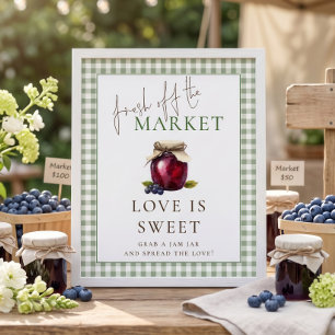 Affiche Gingham Marché L'amour est doux Signe Enterrement