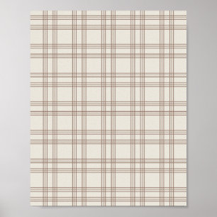 Affiche Gingham marron et crème