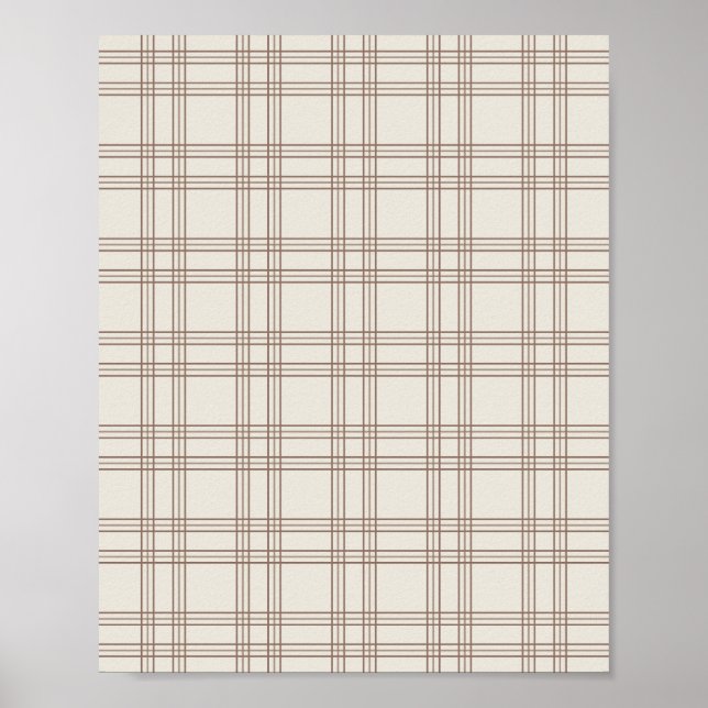 Affiche Gingham marron et crème (Devant)