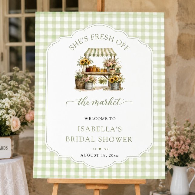 Affiche Gingham personnalisé Elle est fraîche du marché (Custom Gingham She's Fresh Off The Market Poster)