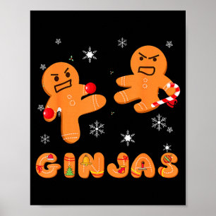 Affiche Ginjas Pain d'épice Ninjas Drôle Noël Moche