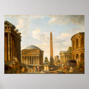 Affiche Giovanni Paolo Panini Le Panthéon et autre Monum
