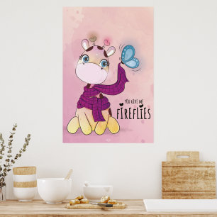 Affiche Girafe à l'aquarelle