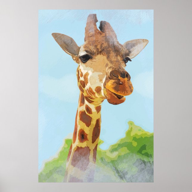 Affiche Girafe animal fantastique sauvage (Devant)