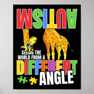 Affiche Girafe Autisme Drôle Voir Le Monde D'un Point De V