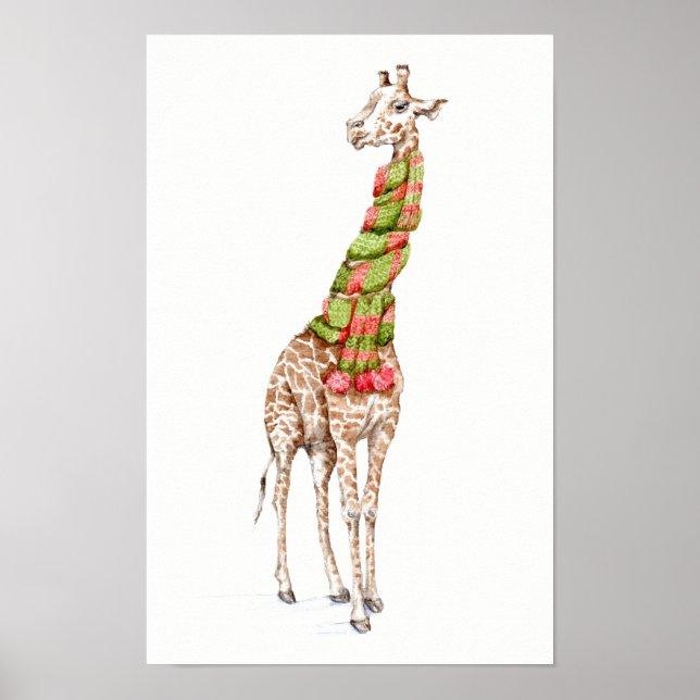 Affiche Girafe avec une écharpe (Devant)