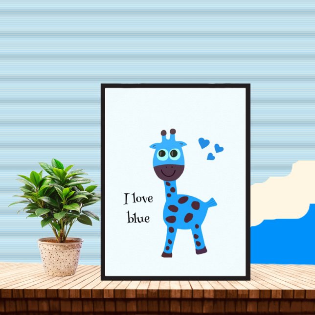 Affiche girafe bleue (Créateur téléchargé)