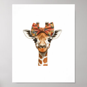 Affiche Girafe Boho Fleur Sauvage Coquette Maman Mères D