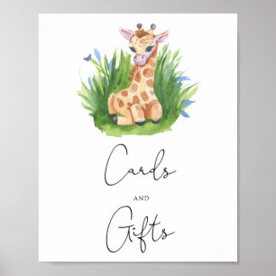 Affiche Girafe - cartes et cadeaux baby shower