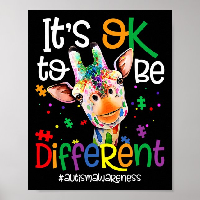 Affiche Girafe C'est Okay D'être Différent Sensibilisation (Devant)