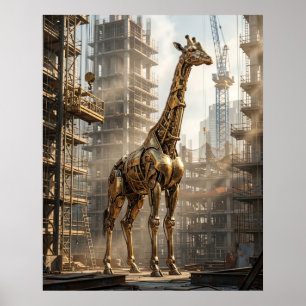Affiche Girafe de laiton s'élever