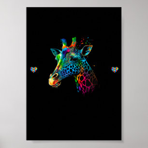 Affiche Girafe de sensibilisation à l'autisme Acceptation