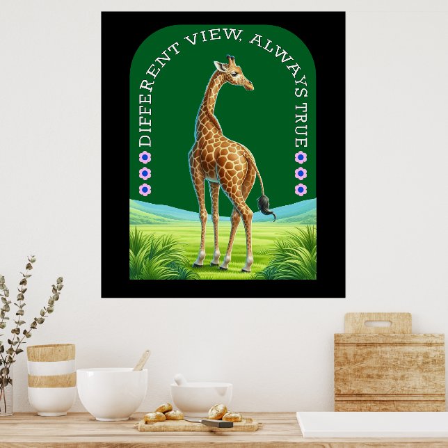 Affiche girafe debout de grande taille (Cuisine)