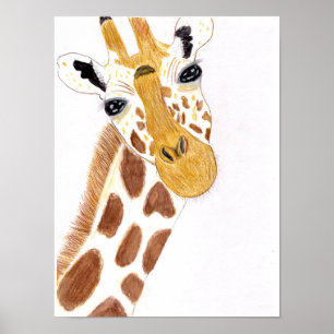 Affiche Girafe Drôle