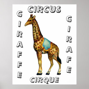 Affiche girafe du cirque vintage