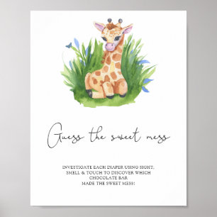 Affiche Girafe - jeu devine le doux désordre