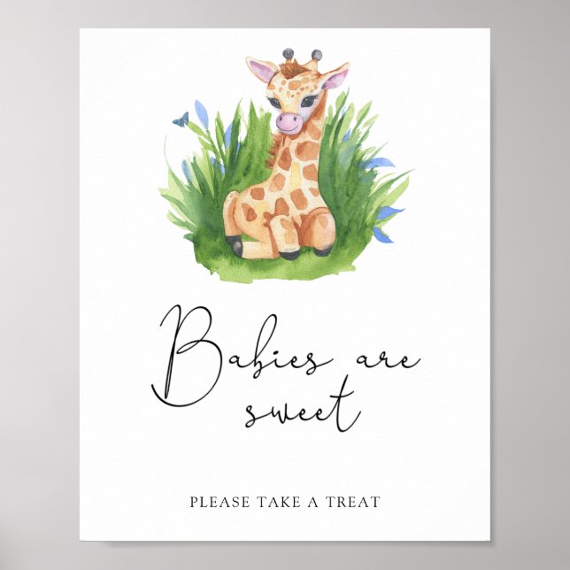 Affiche Girafe - les bébés sont mignons (Devant)