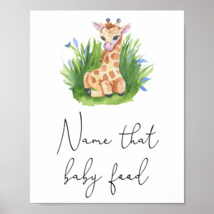 Affiche Girafe - Nommez ce jeu de nourriture pour bébé