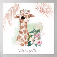 *~* Girafe Noms de Bébé Rose Doré Fille Jungle Dou