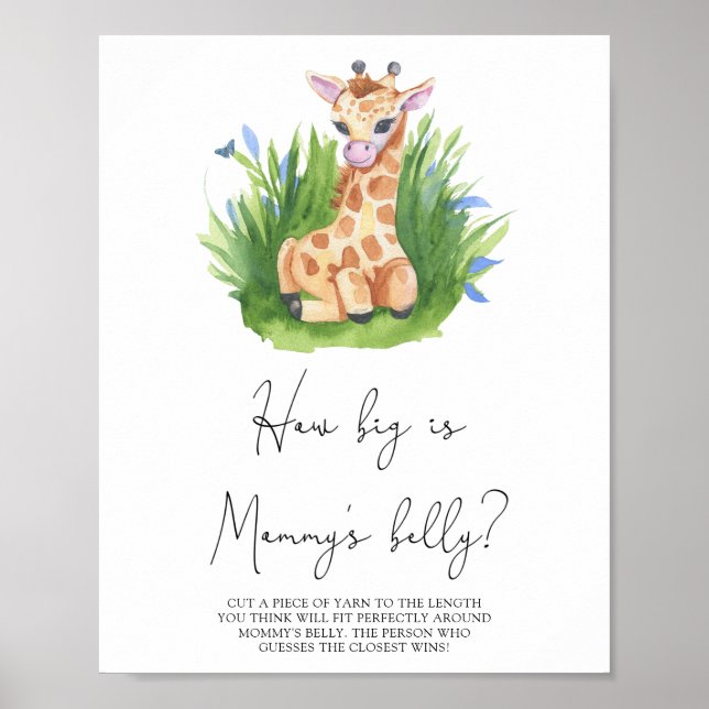 Affiche Girafe - Quel gros ventre maman a (Devant)