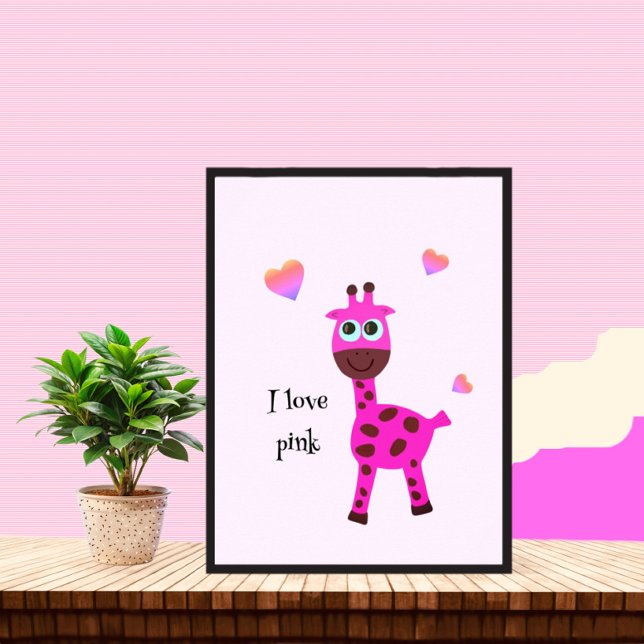 Affiche girafe rose (Créateur téléchargé)