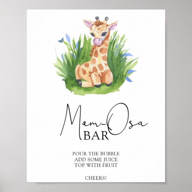Affiche Girafe sauvage - Bar Mom-osa (Devant)