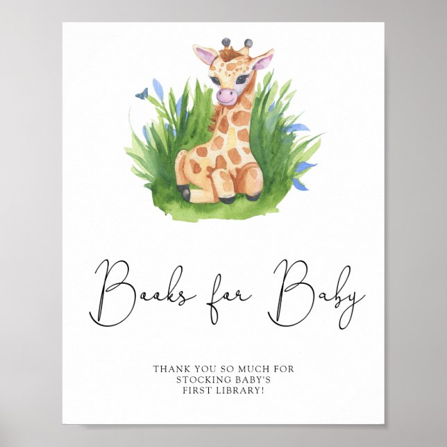 Affiche Girafe Sauvage - livres pour bébé (Devant)